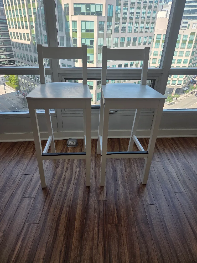 IKEA Nordviken White Bar Stools (Set of 2) image indicator(4)