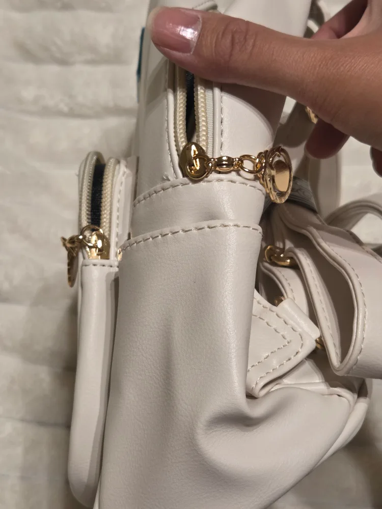 White Quilted Backpack image indicator(6)