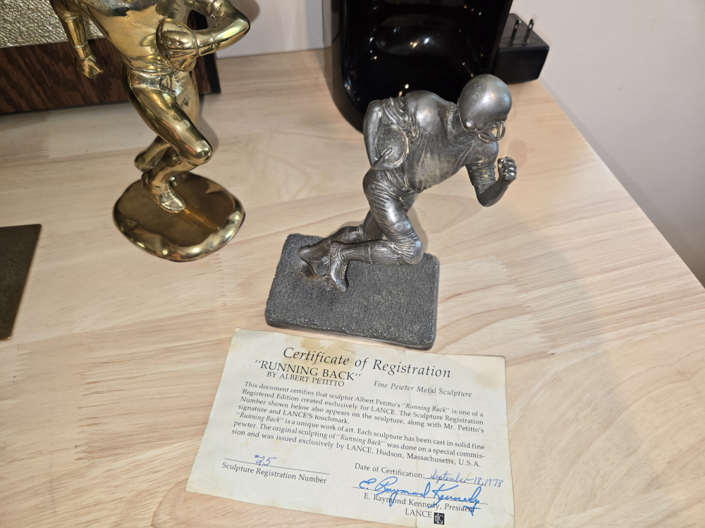 LANCE "Running Back" Pewter Sculpture by Albert Petitto