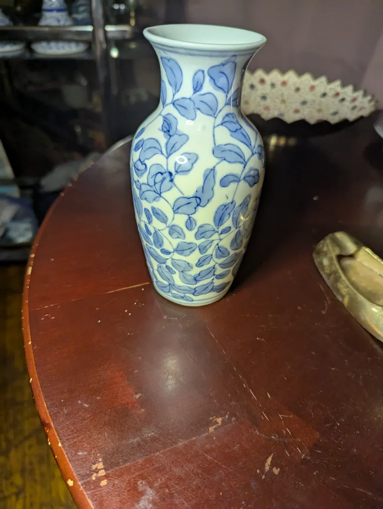 Blue & White Floral Vase thumbnail
