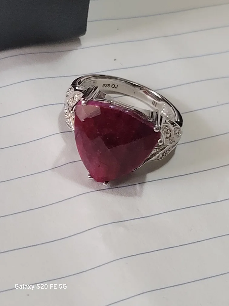 925 silver,Red Gemstone Ring image indicator(3)