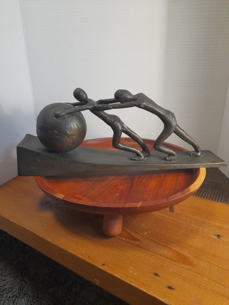 Figurine of People Pushing a Ball - photo 2