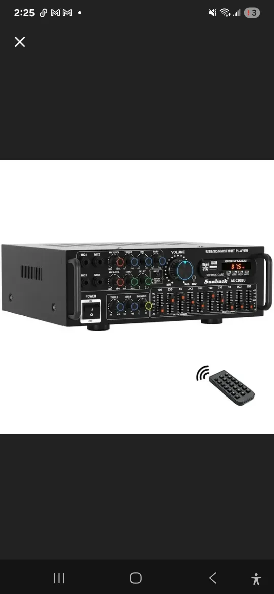 Sunbuck AS-3368U Amplifier with Remote new in box thumbnail
