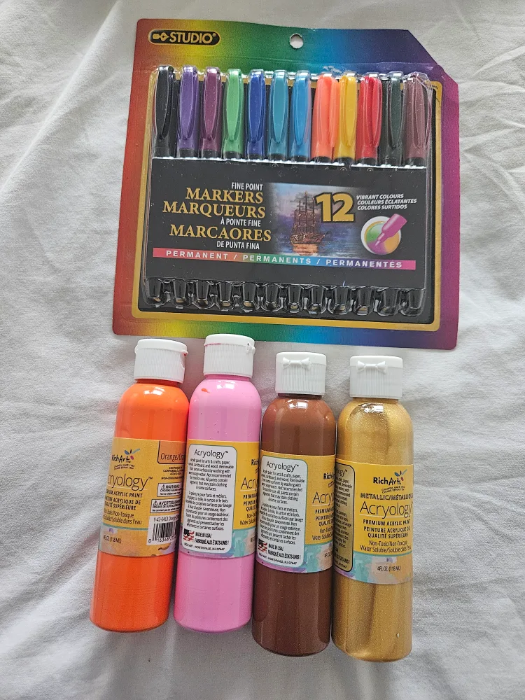 acrylic paint  gold, pink orange brown 118 ml image indicator(2)