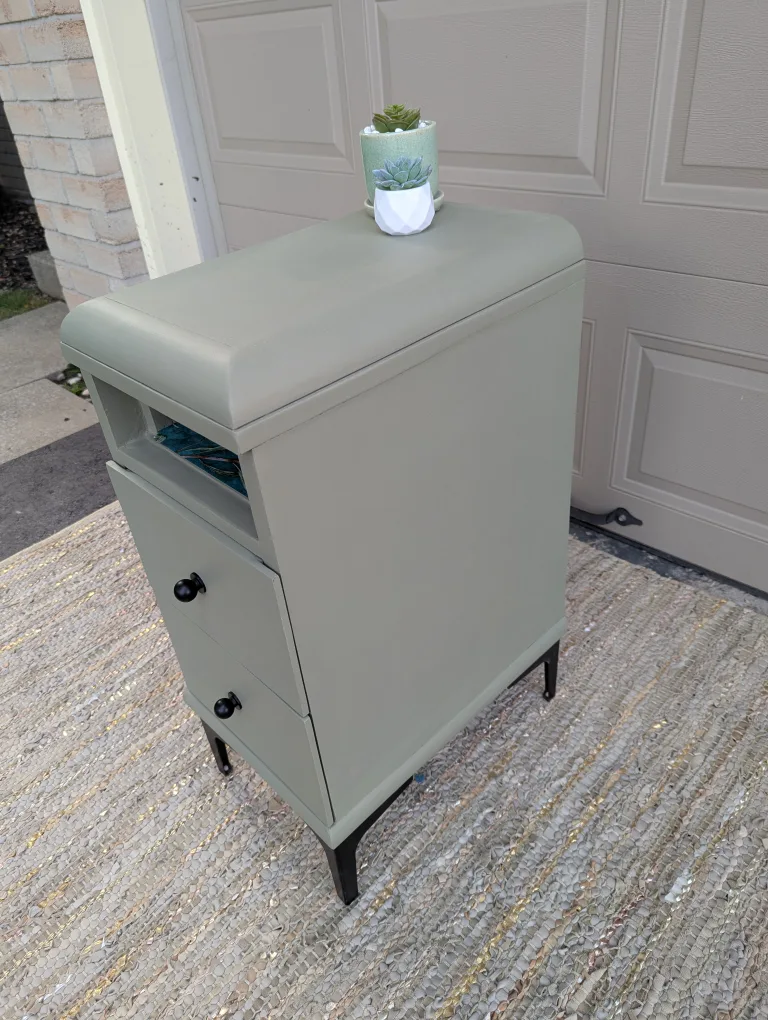 Newly refinished MCM waterfall night stand (single) image indicator(4)