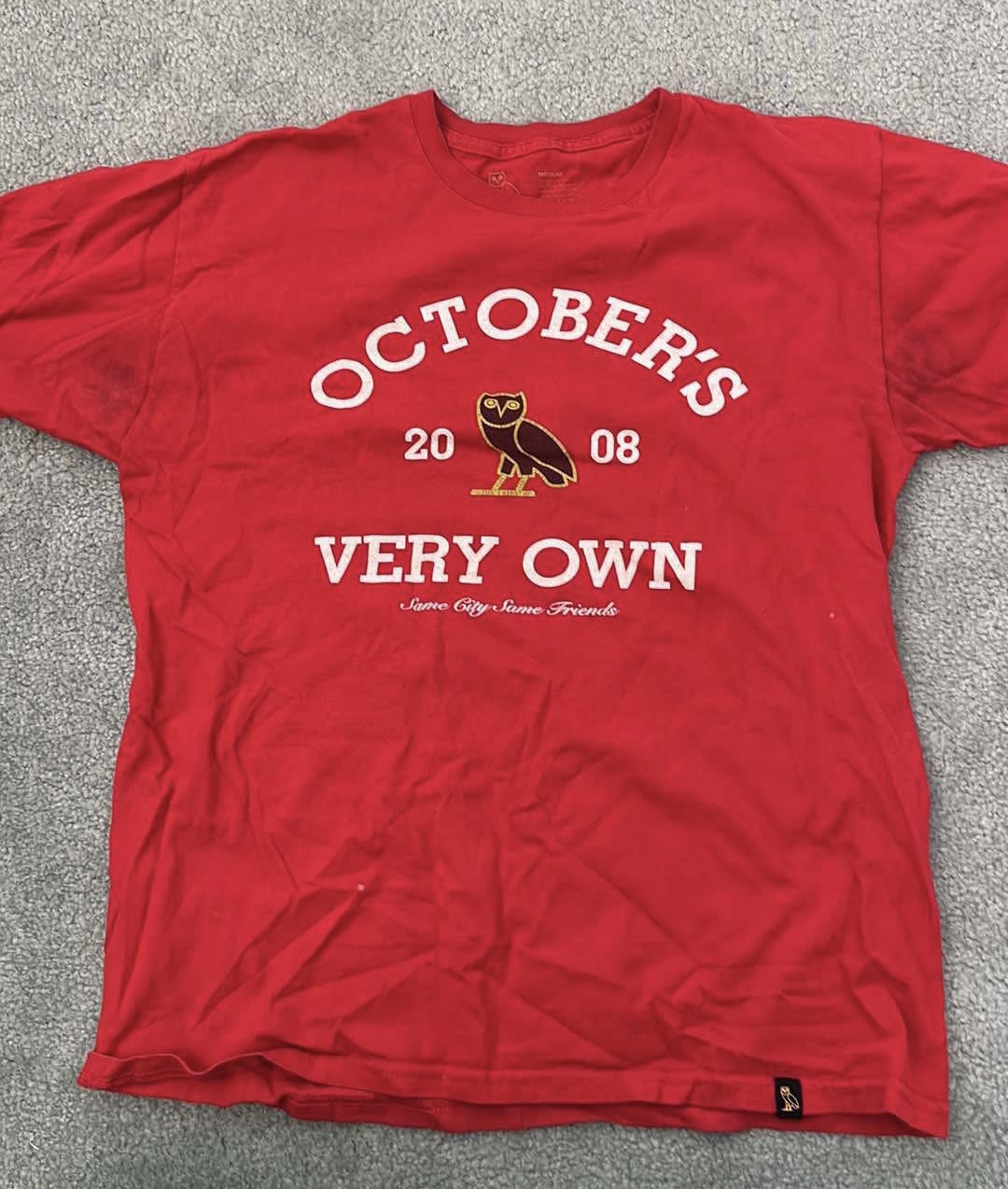 OVO) Red T-Shirt - Size Medium