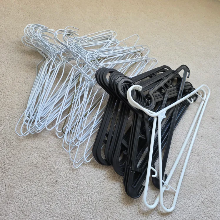 Clothes Hangers - White, Black thumbnail