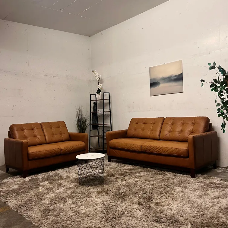 Top grain leather sofa set. 3+2 couch set. Delivery thumbnail