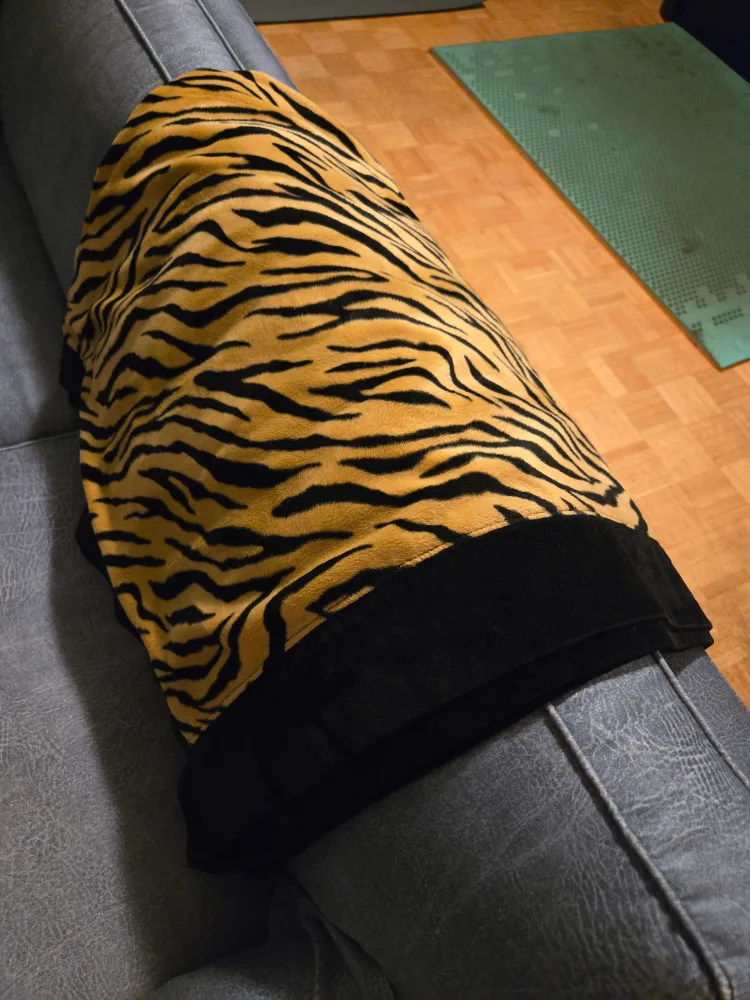 Tiger Print & Grey Throw Blanket thumbnail