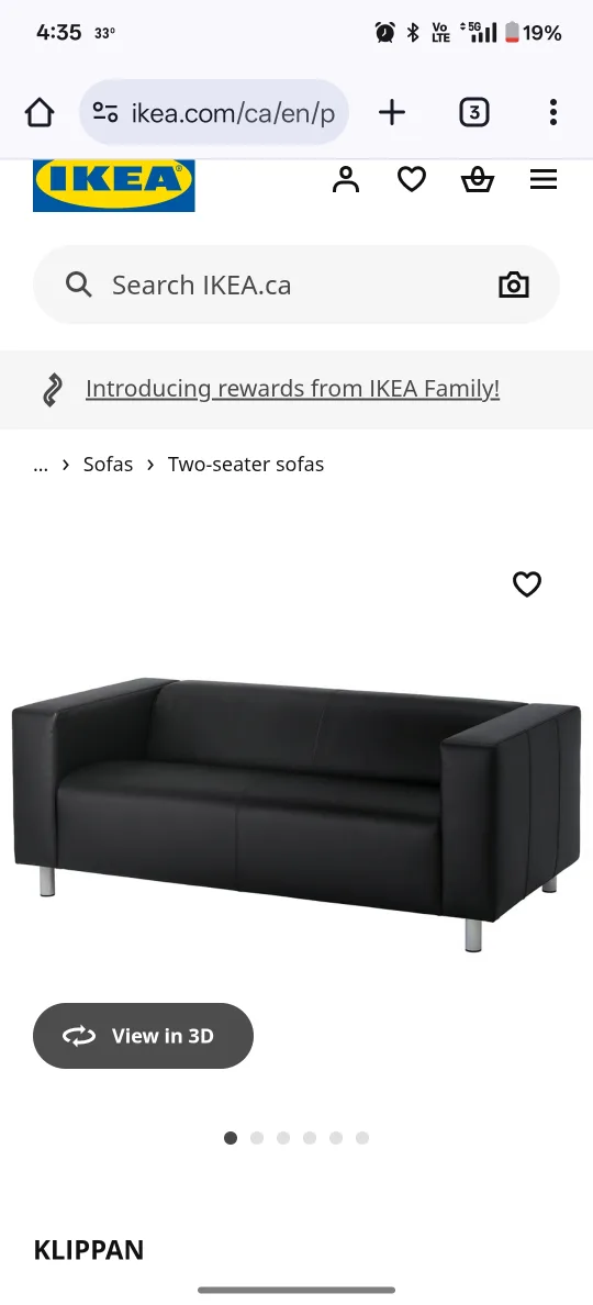 IKEA Klippan Loveseat - Bomstad Black image indicator(2)