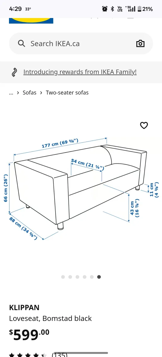IKEA Klippan Loveseat - Bomstad Black image indicator(3)
