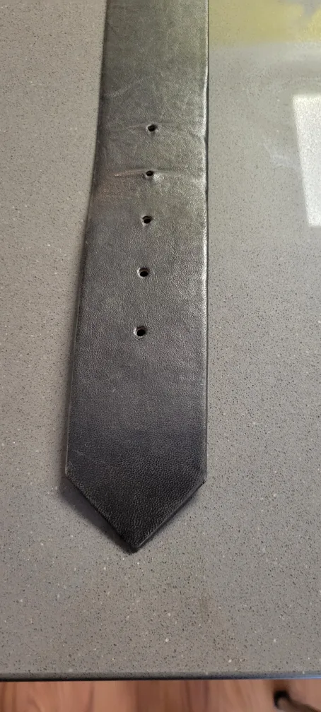 Black Leather Belt with Ornate Buckle image indicator(5)