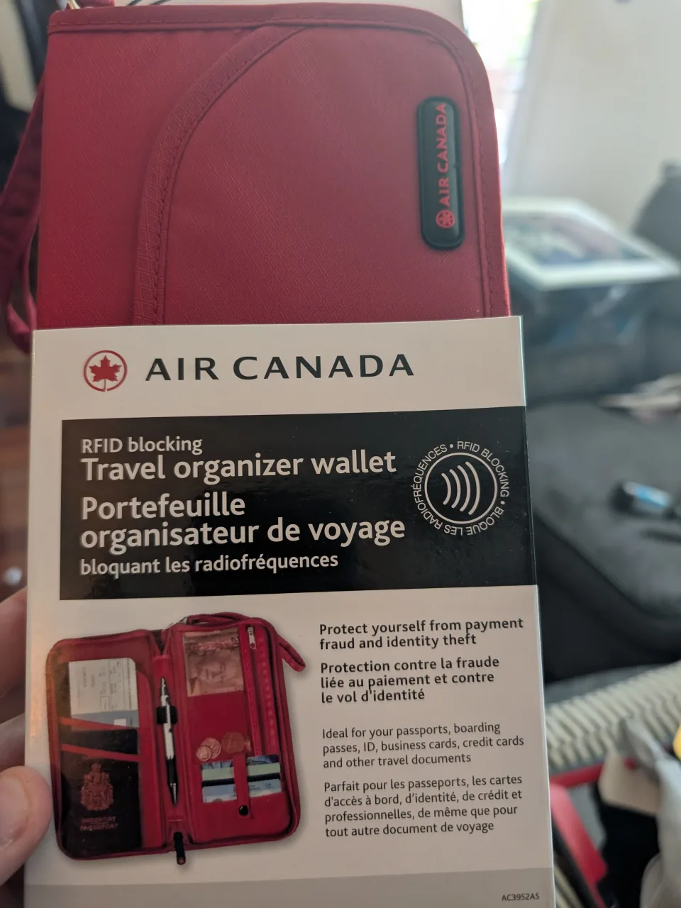 Air Canada RFID Blocking Travel Organizer Wallet - Red thumbnail