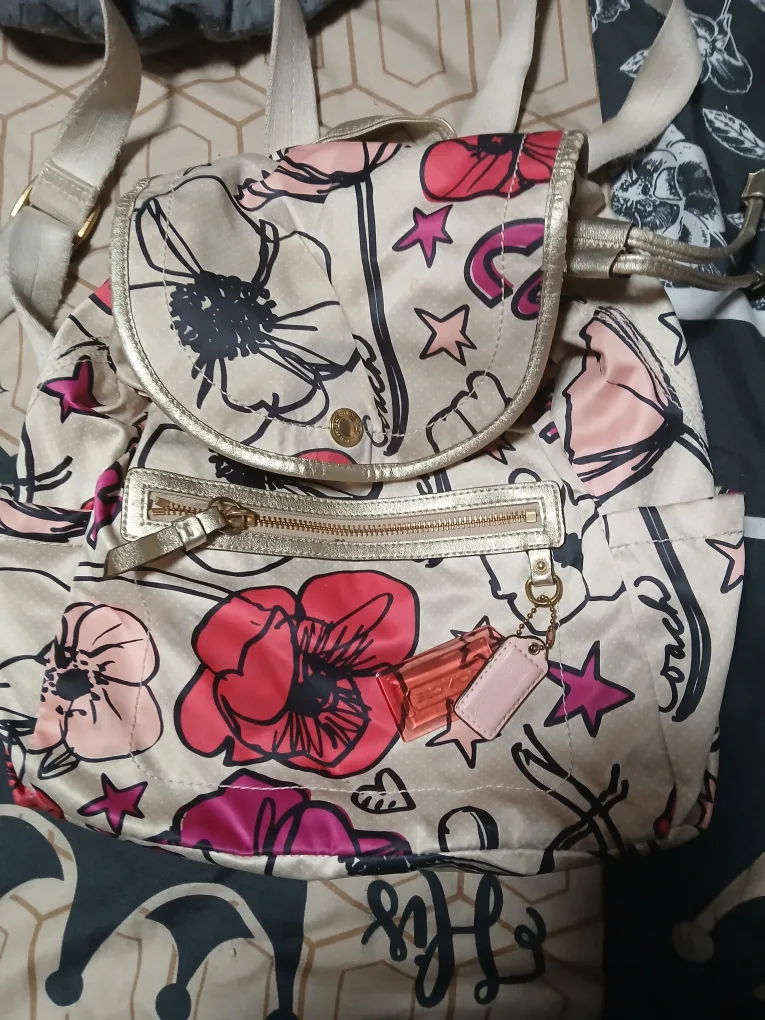 Coach Floral Print Backpack authentic price is firm thumbnail