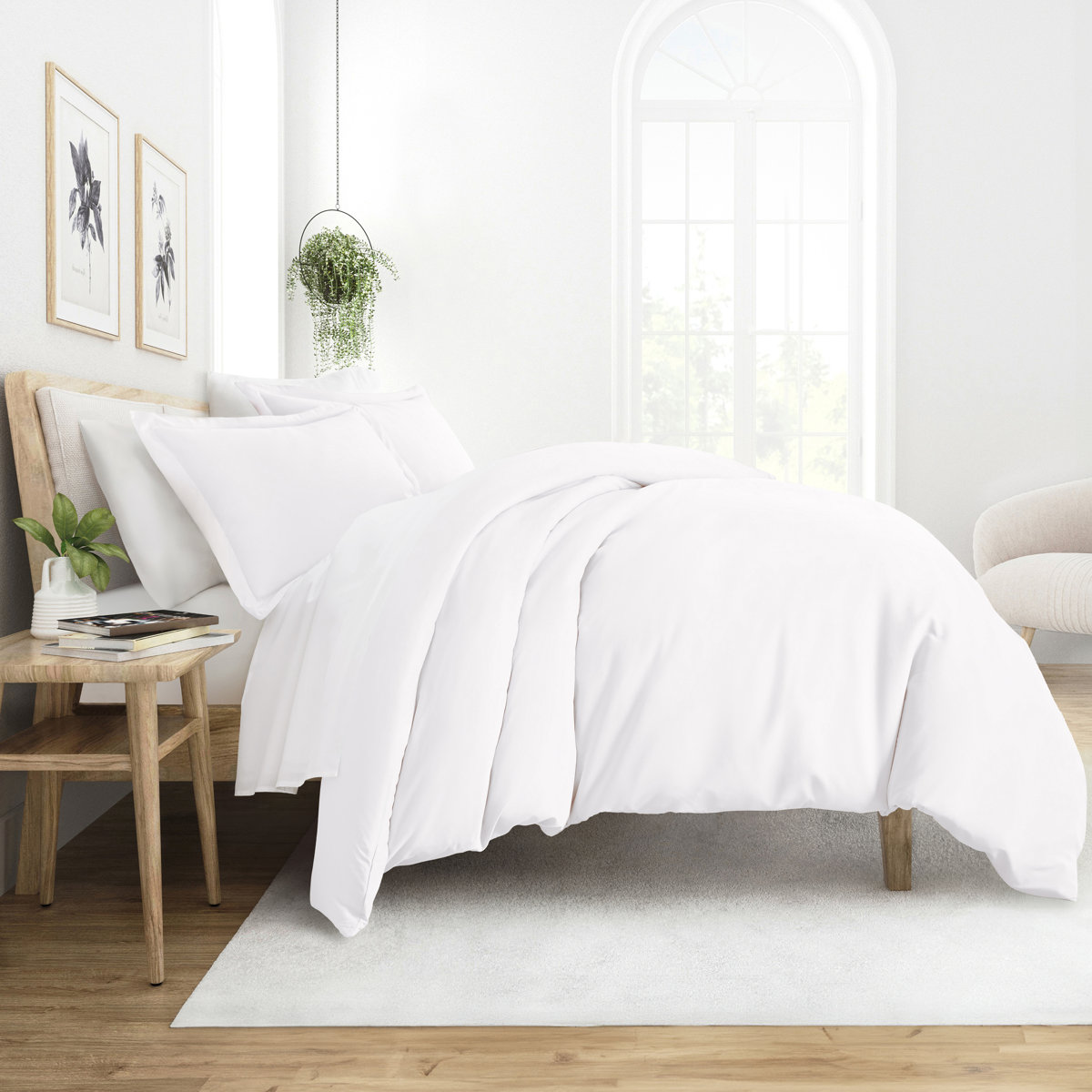 3-Piece White Duvet Cover Set (Full/Queen) - photo 2