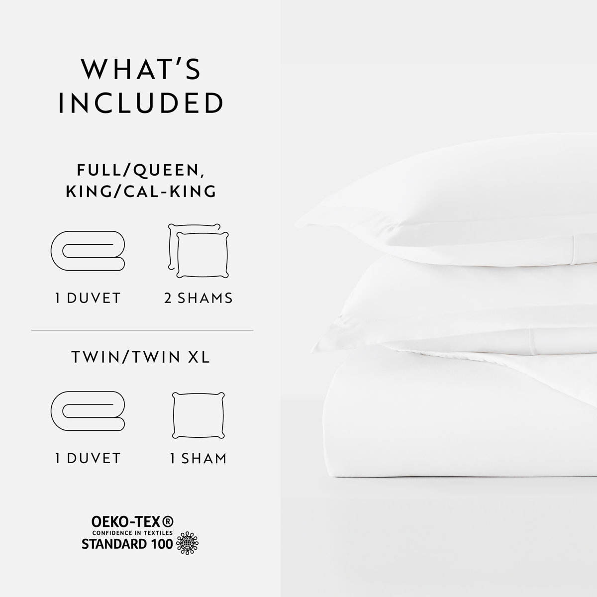 3-Piece White Duvet Cover Set (Full/Queen) - photo 4