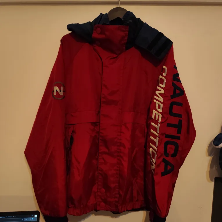 Vintage Nautica Competition Red Jacket Size Large thumbnail