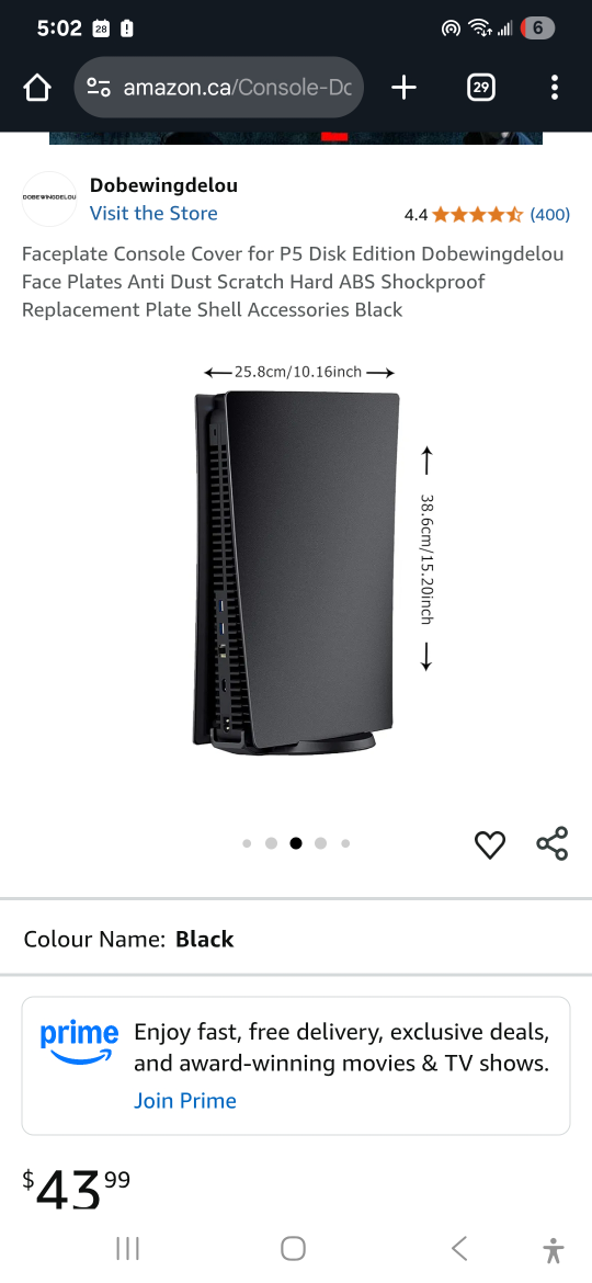 Dobewingdelou PS5 Disk Edition Faceplate - Black - photo 3