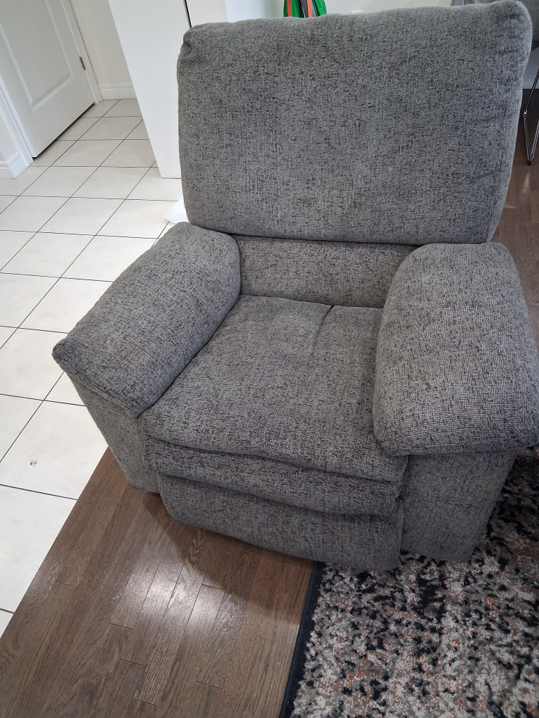 Grey Fabric Reclining Sofa and Chair Set - photo 3