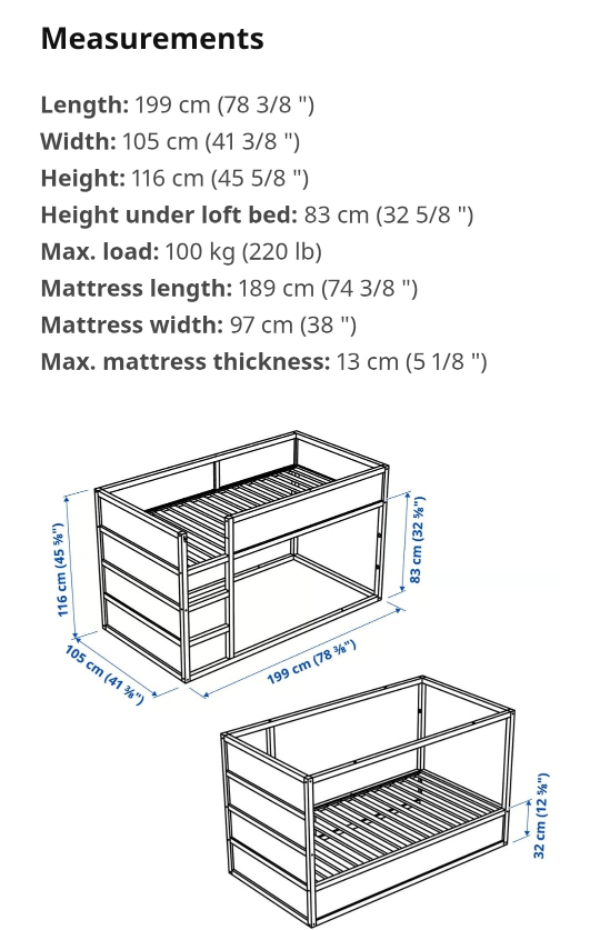 IKEA Kura Loft Bed Frame - Purple/White - photo 3