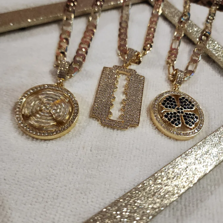 14 k Gold laminated Pendants with Chains thumbnail