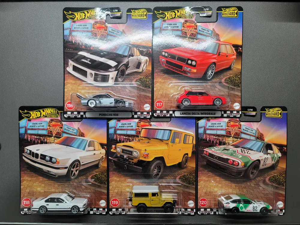 Hot Wheels Boulevard Diecast Cars - Porsche, Lancia, Toyota thumbnail