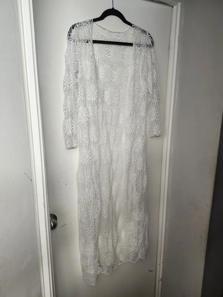 White Lace Duster Cardigan thumbnail