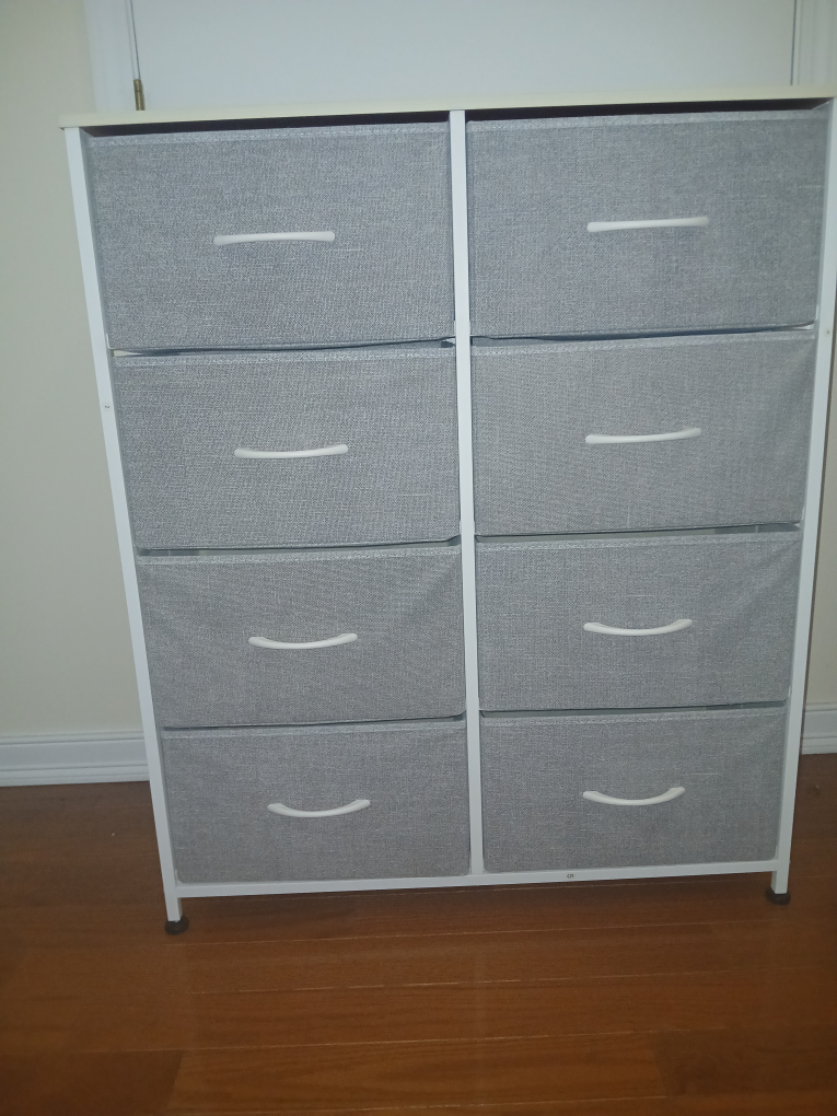 8-Drawer Gray Fabric Dresser