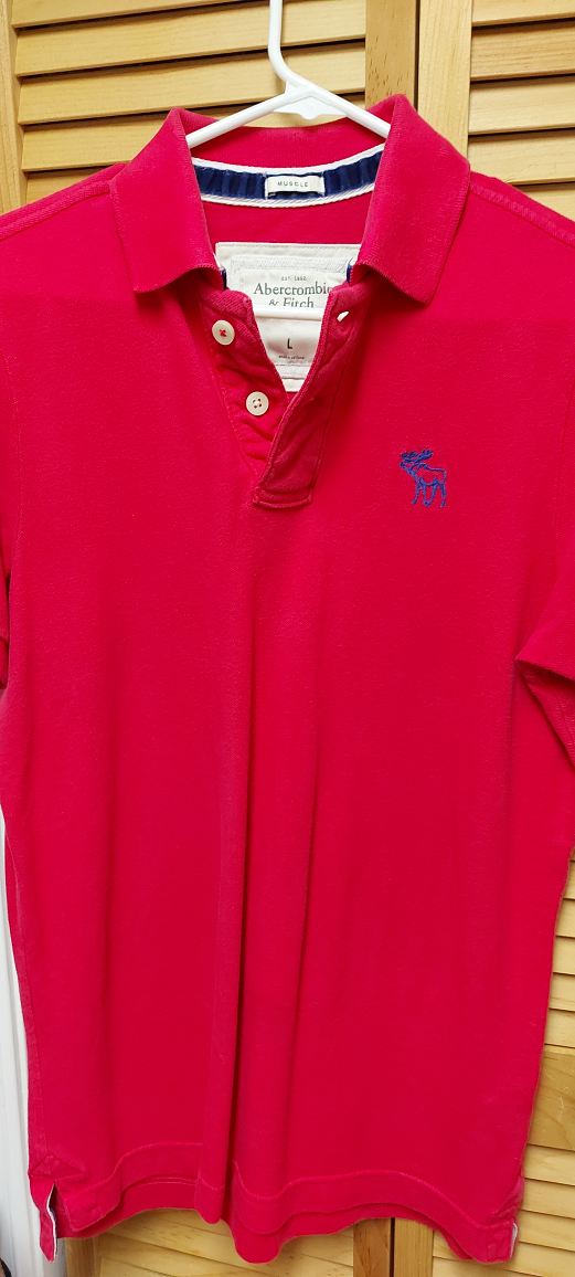 Abercrombie & Fitch Red Muscle Polo - Size L