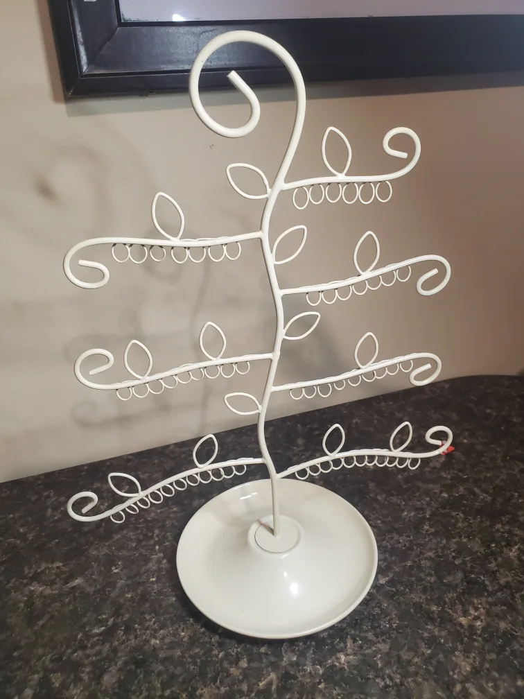 White Metal Jewelry Tree Stand thumbnail