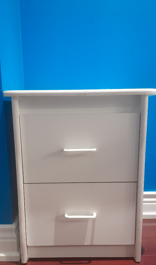 White 2-Drawer Nightstand Set of 2