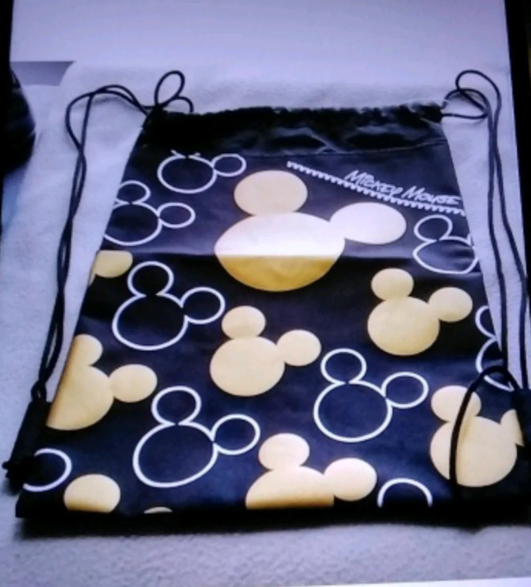 NEW! 2 PIECES: Disney Mickey Mouse Drawstring Bag + 2005 PIN thumbnail