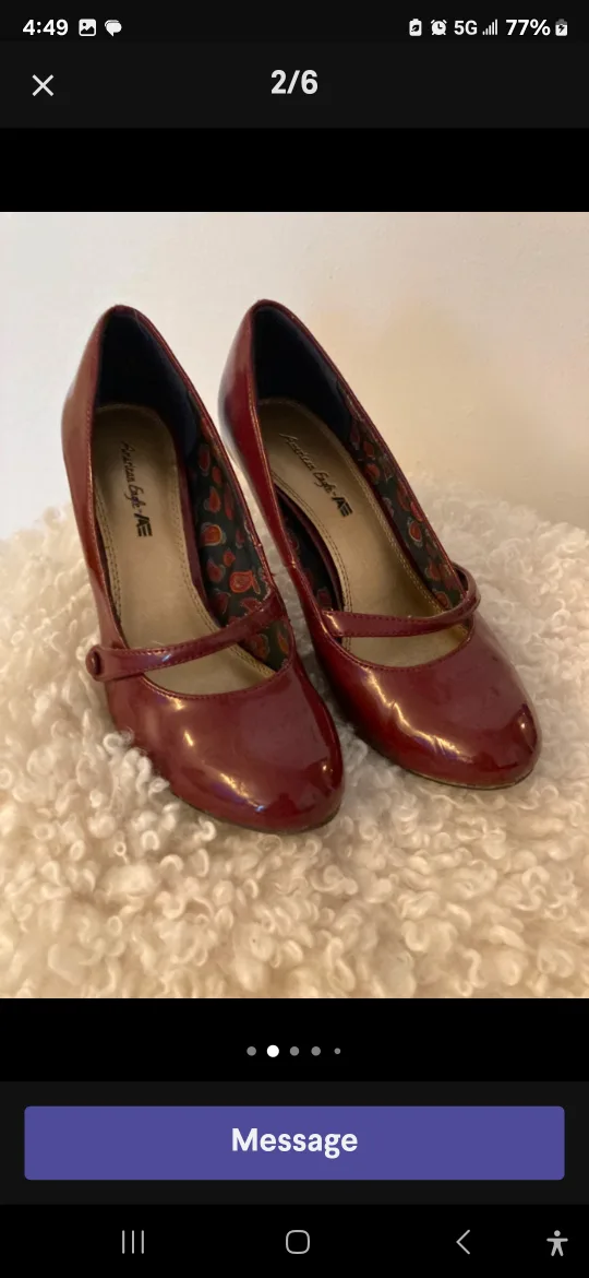 American Eagle Burgundy Heels - Size 8 thumbnail