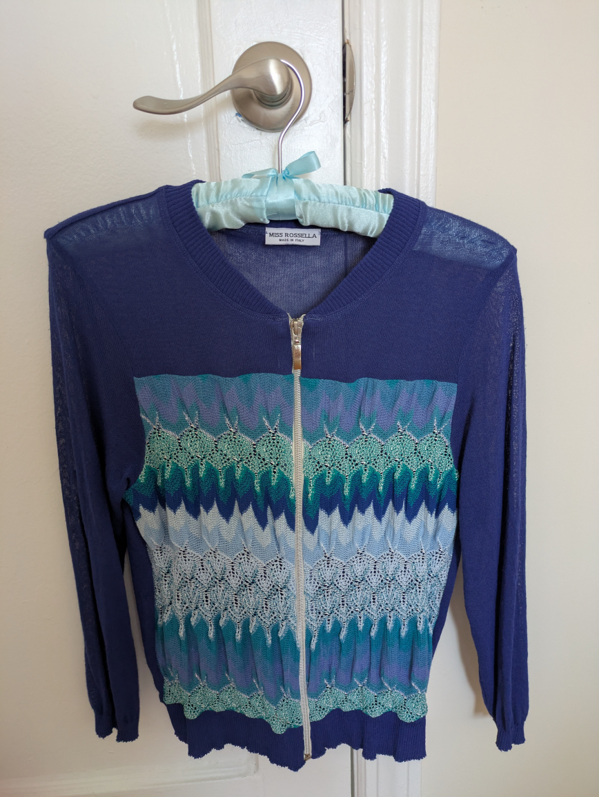Miss Rossella Knit Cardigan - Blue - photo 2