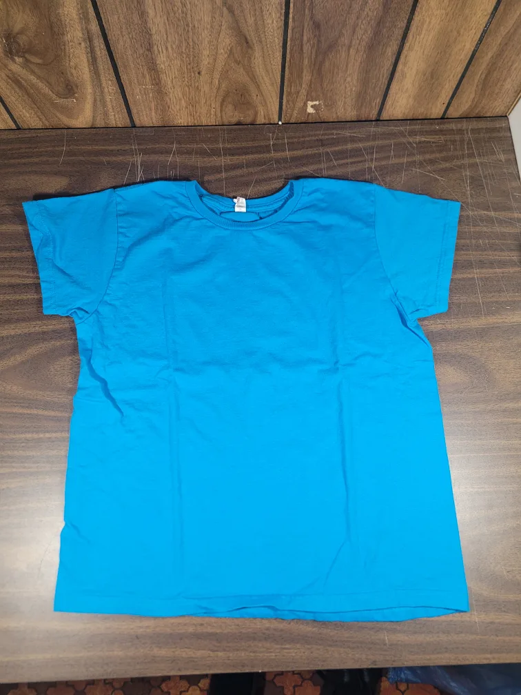 Alstyle Boys Girls Blue T-Shirt Medium thumbnail