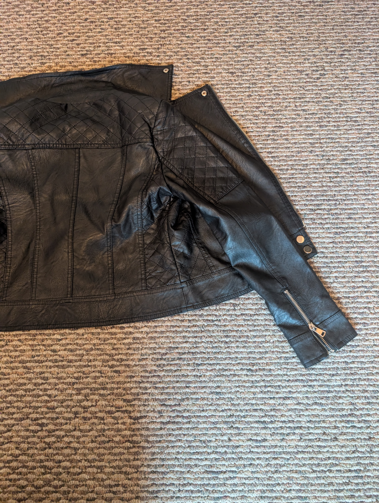 MaxMaLa  women's Black Faux Leather Jacket - photo 3