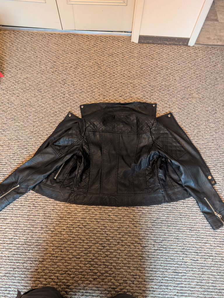 MaxMaLa  women's Black Faux Leather Jacket - photo 4