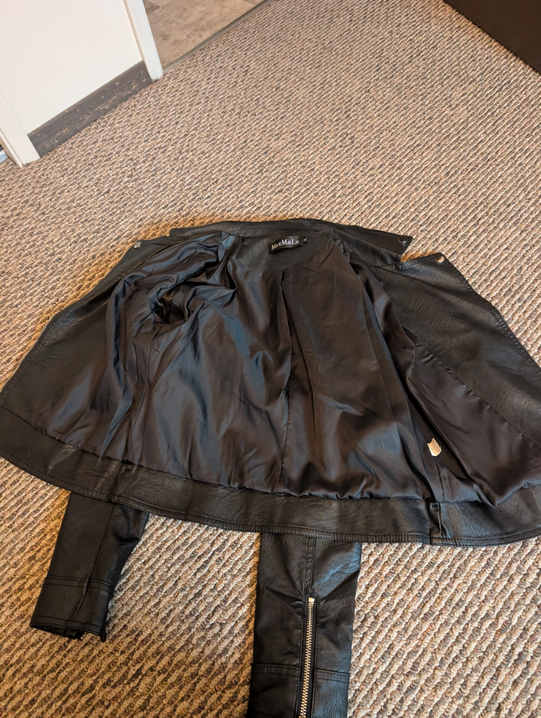 MaxMaLa  women's Black Faux Leather Jacket - photo 5