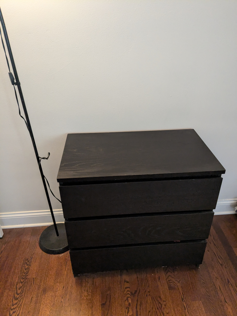 Black 3-Drawer Dresser