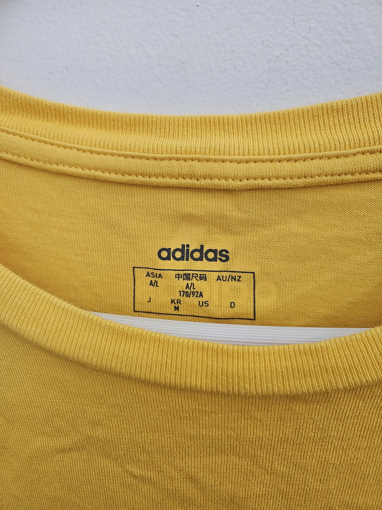T-shirt Adidas Jaune Grand Logo Taille M - photo 2