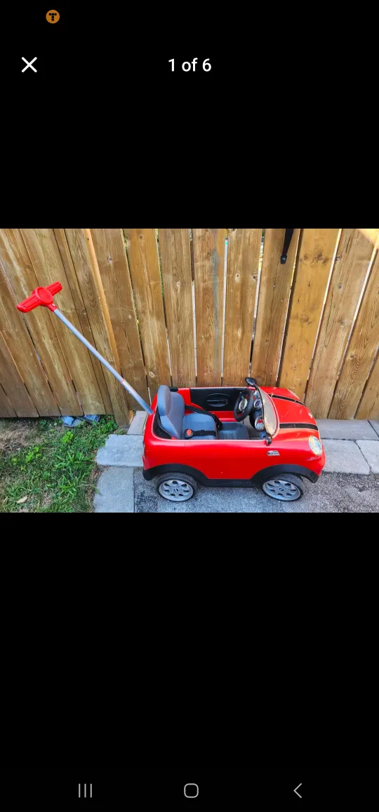 Mini Cooper Push Car - Red thumbnail