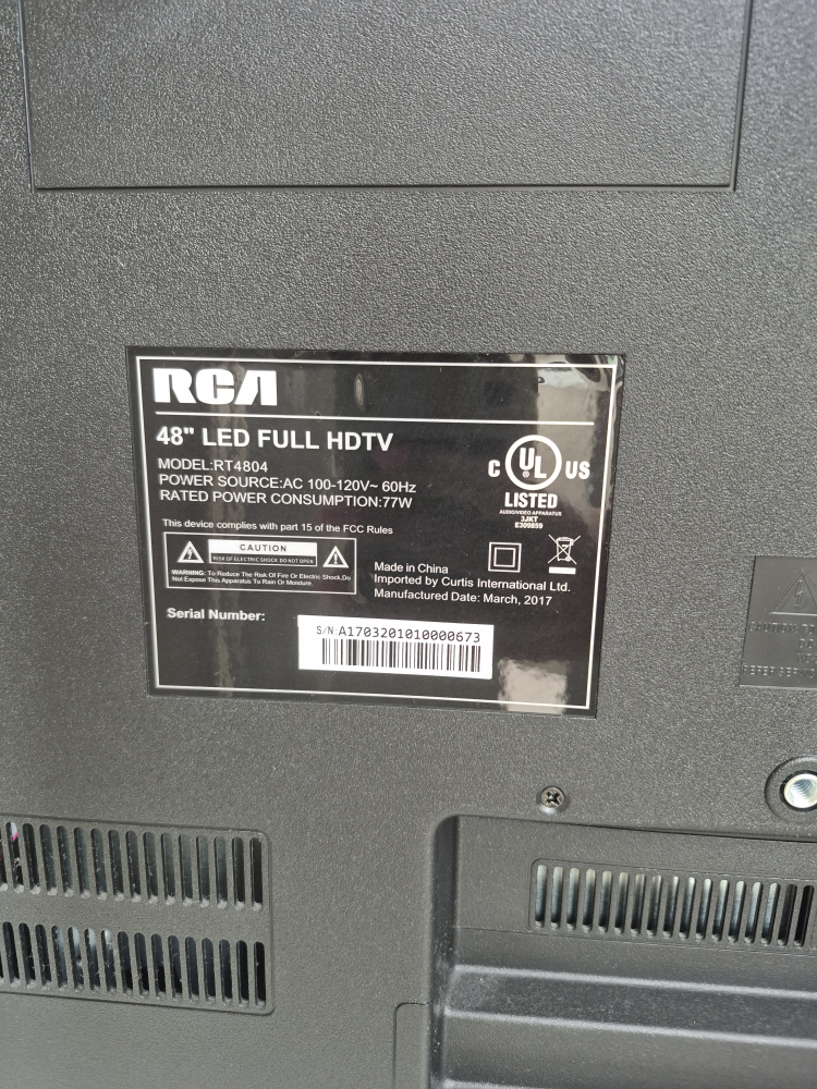 RCA 48" LED Full HDTV - Model RT4804 - photo 3