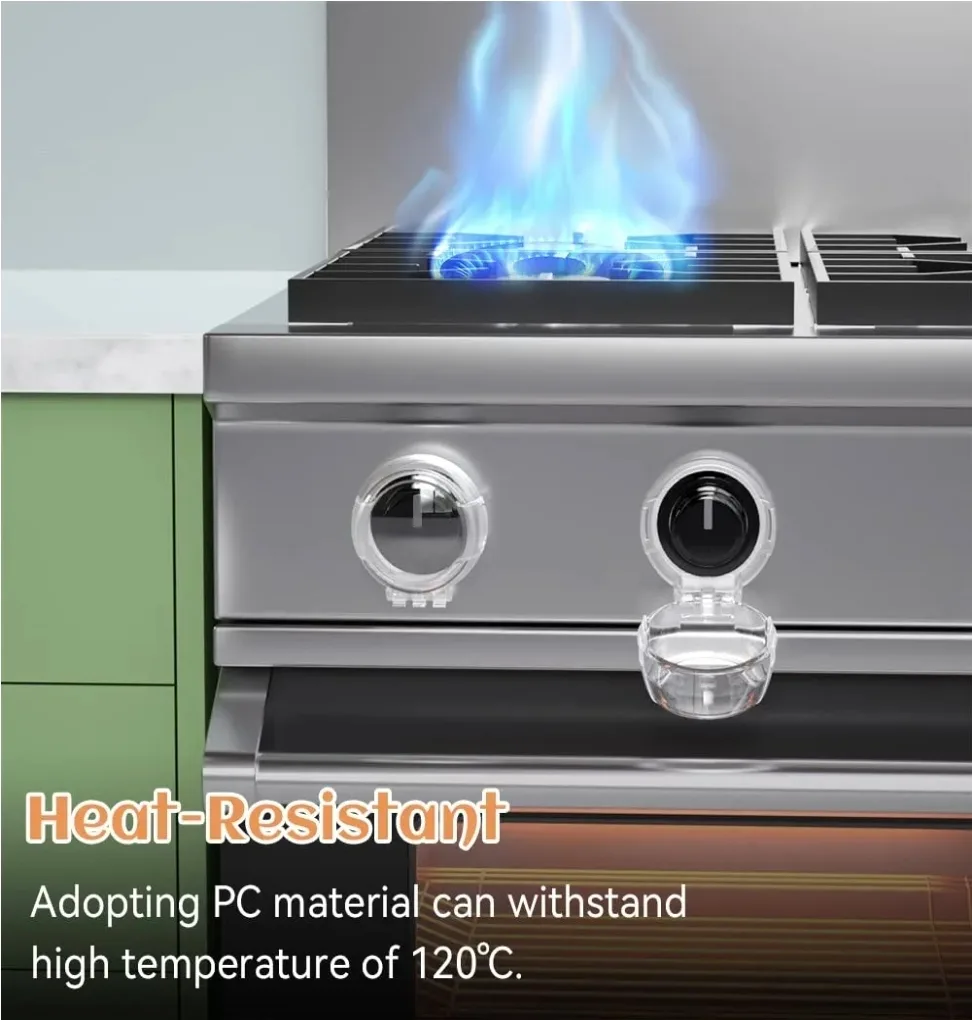 Brand New Safety Stove Gas Knob Covers & Childproof Oven Lock image indicator(6)