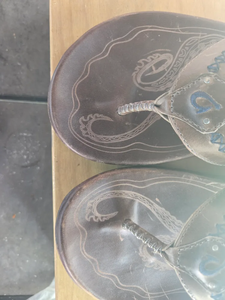 OluKai Ohukai Brown Leather Sandals image indicator(4)