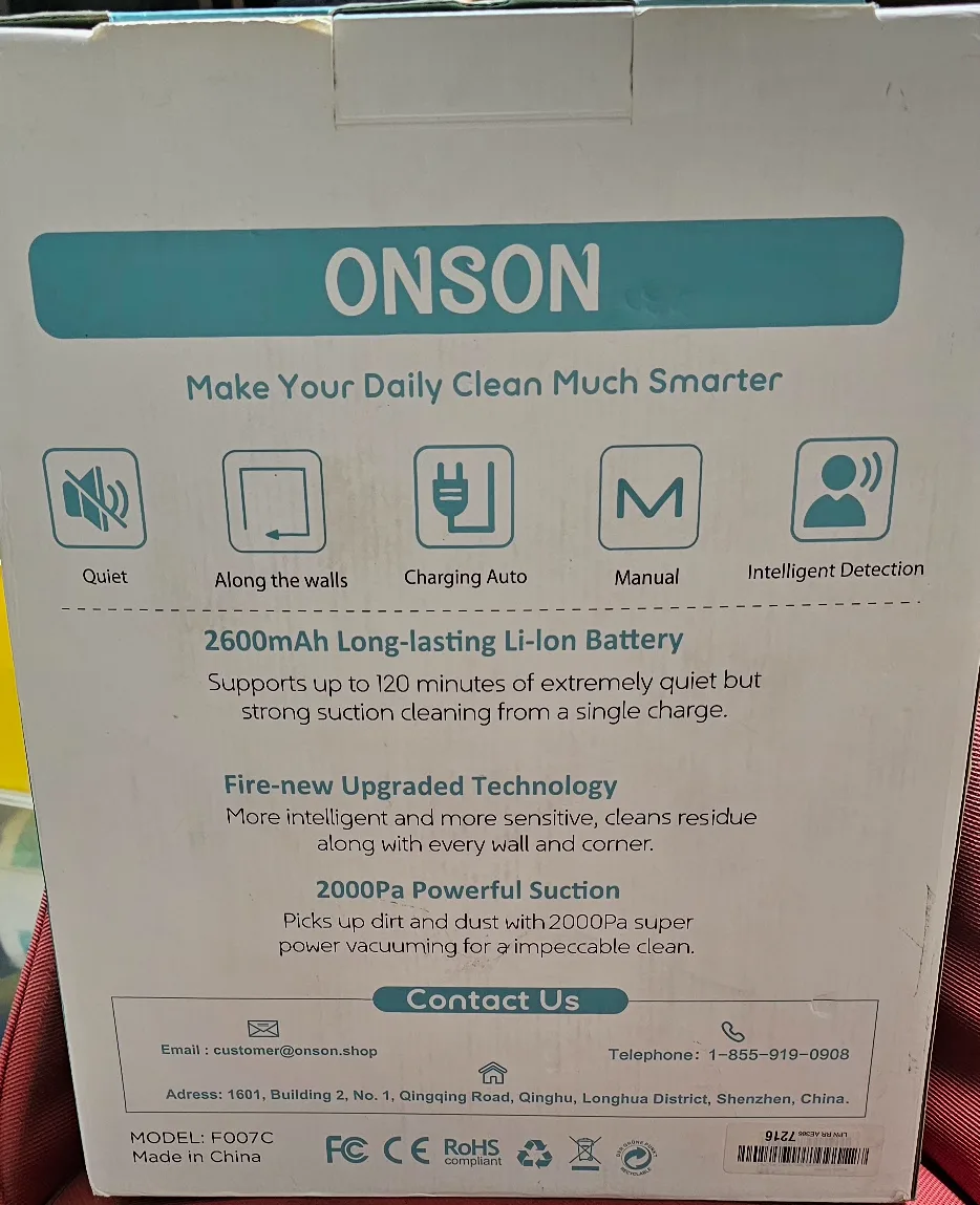 ONSON F007C Robot Vacuum - Ultra Thin, Medium Carpet image indicator(2)