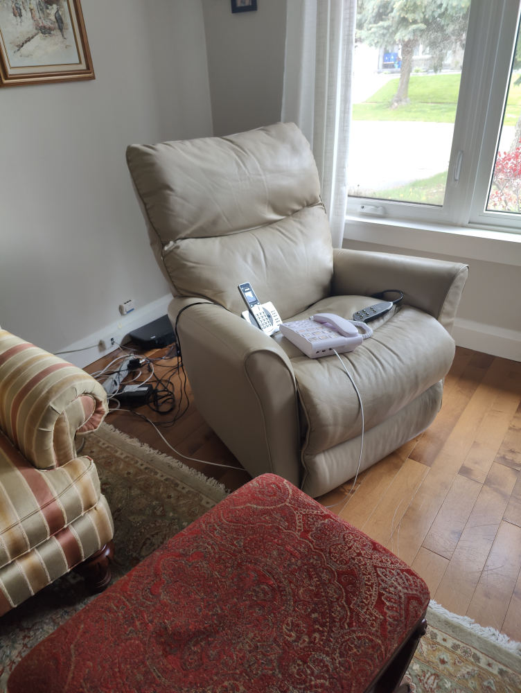 Beige Leather Recliner Chair
