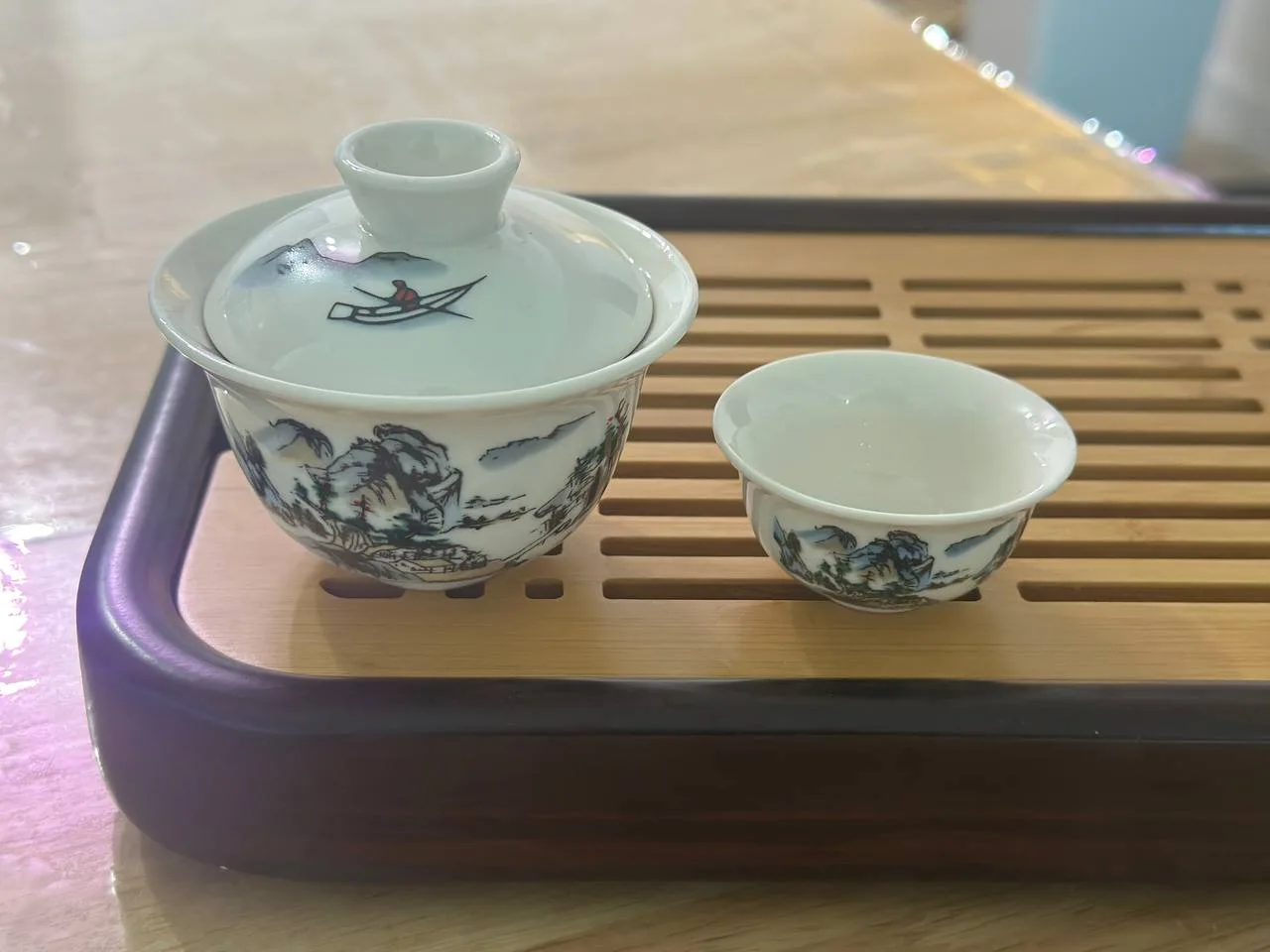 Mountain 80 ml Gaiwan – Classic Tea Bowl Set (Porcelain, White) thumbnail