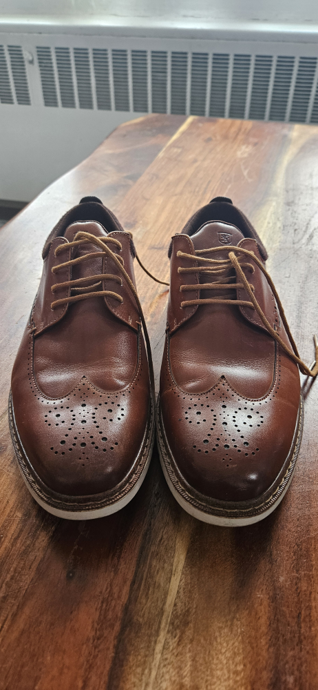 Brown Leather Wingtip Dress Shoes - photo 3