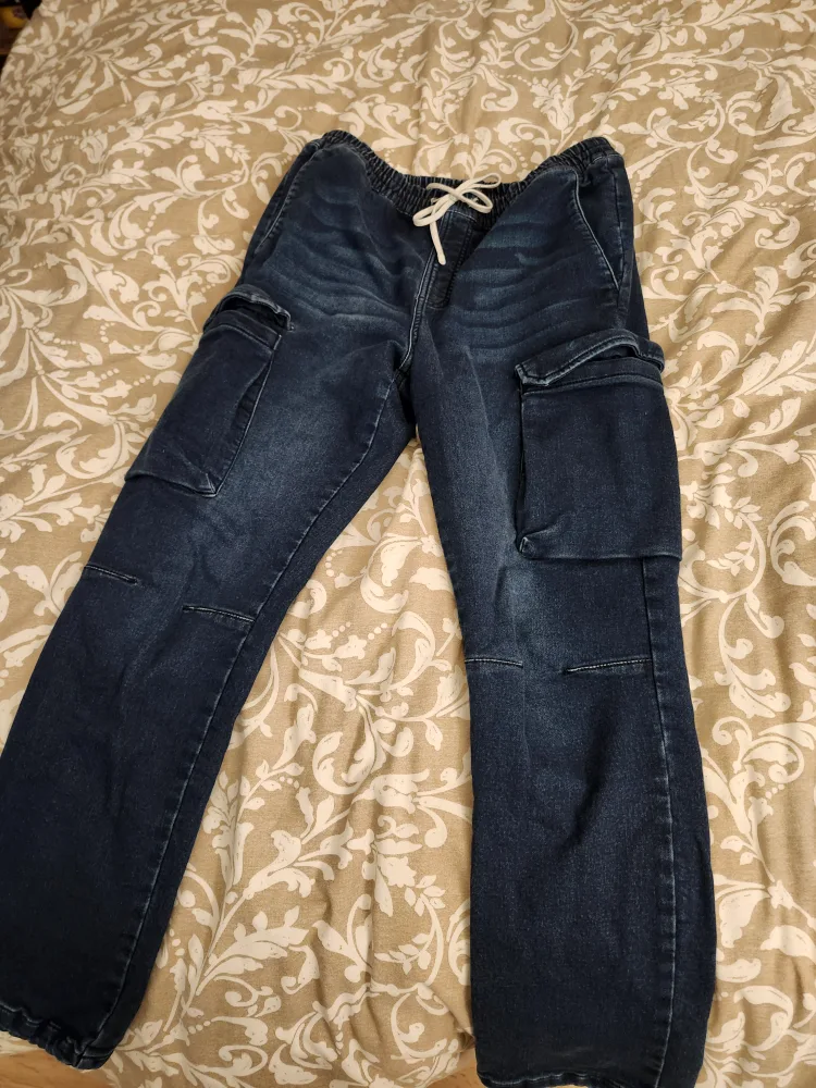 Nova Men Dark Blue Denim Cargo Pants thumbnail