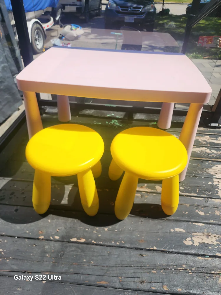 Ikea Mammut Kids Table with 2 Stools thumbnail
